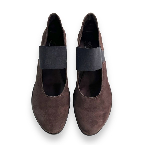 Arche Comfort Pump Heels Womens Sz France 40 US 9 Nubuck Suede Brown Mary Jane - Picture 5 of 11